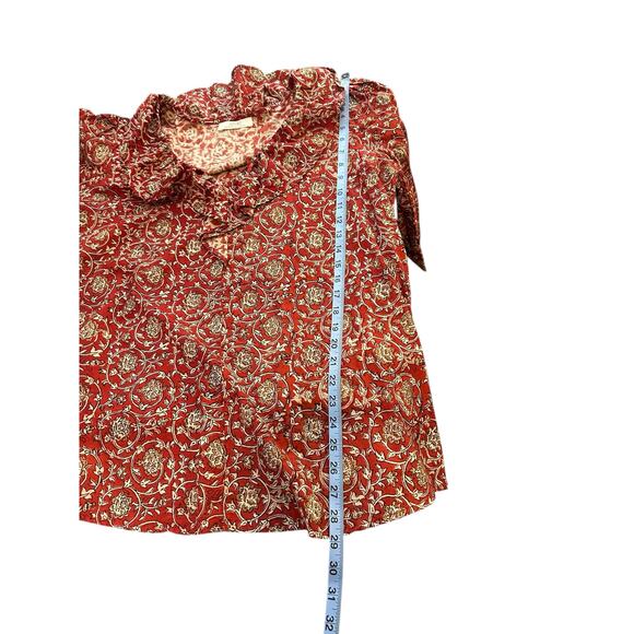 eShakti The Artisanal Collection Boho Bohemian Ruffle Collar Long Sleeve Blouse - Picture 15 of 15